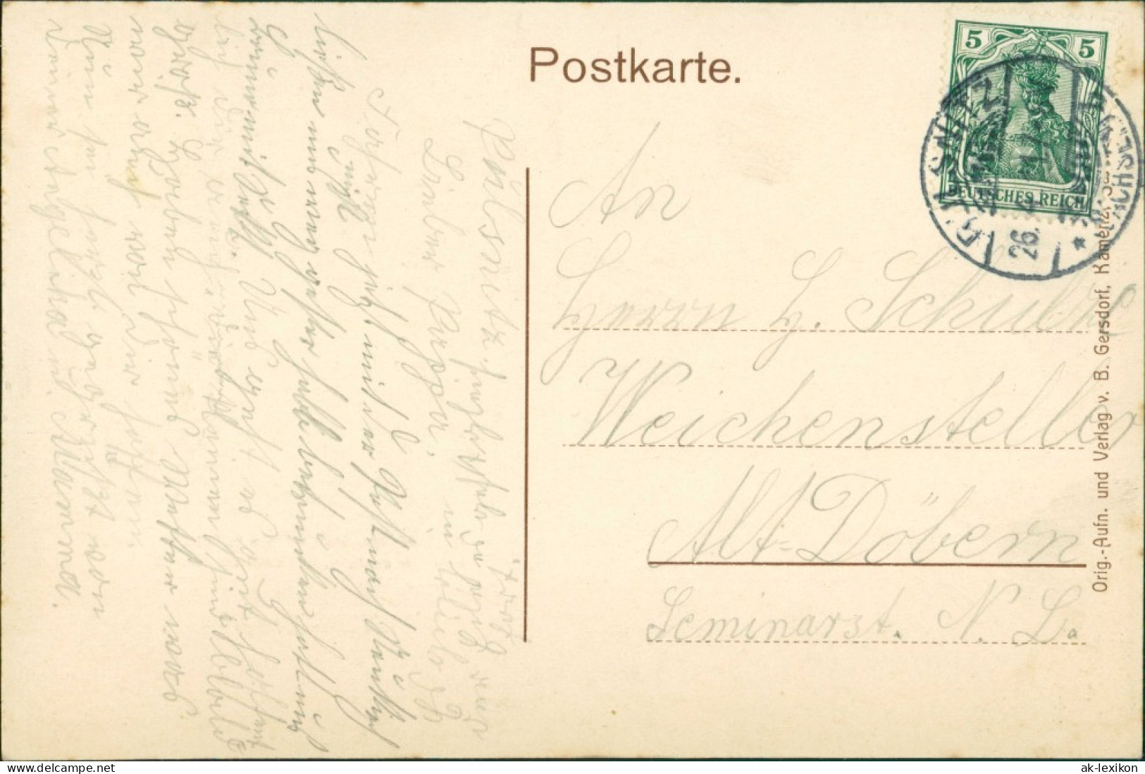 Pulsnitz Połčnica Schwedenstein, Stadt Aufgehende Sonne 2 Bild 1912 - Pulsnitz