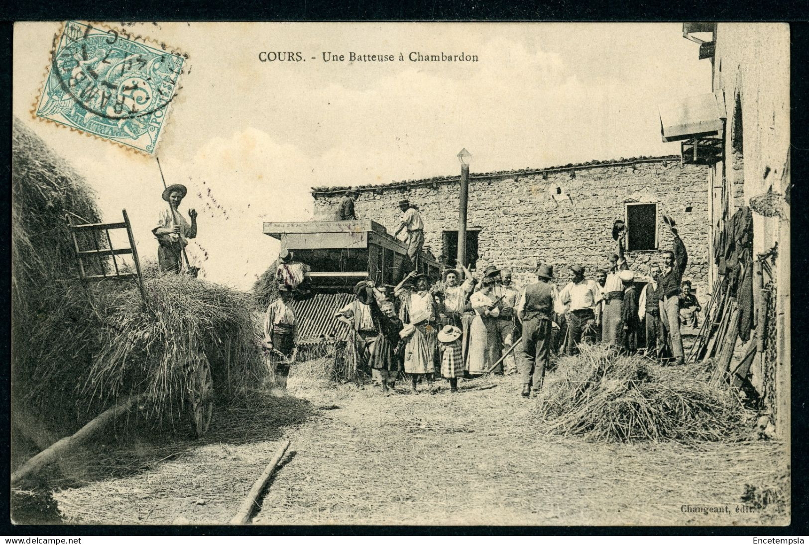 CPA - Carte Postale - France - Cours - Une Batteuse à Chambardon (CP24378OK) - Cours-la-Ville