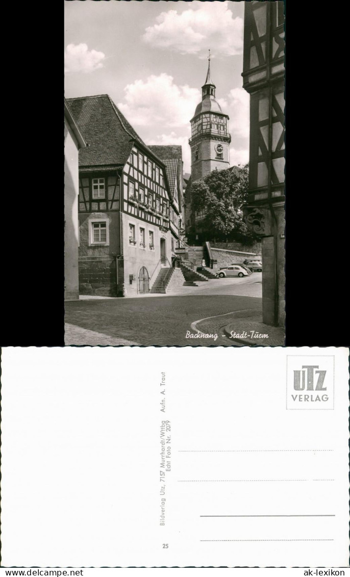 Ansichtskarte Backnang VW Käfer, Straße Am Stadtturm 1963 - Backnang