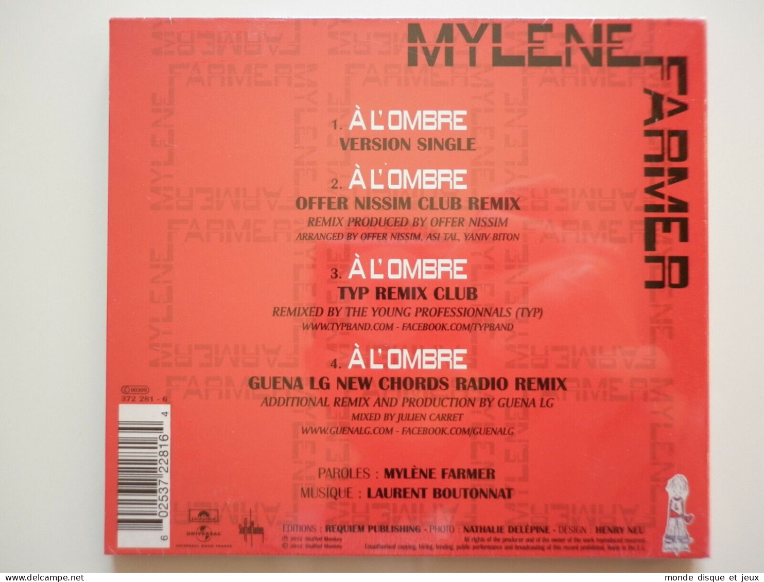 Mylene Farmer Cd Maxi A L'Ombre Version Rouge - Otros - Canción Francesa