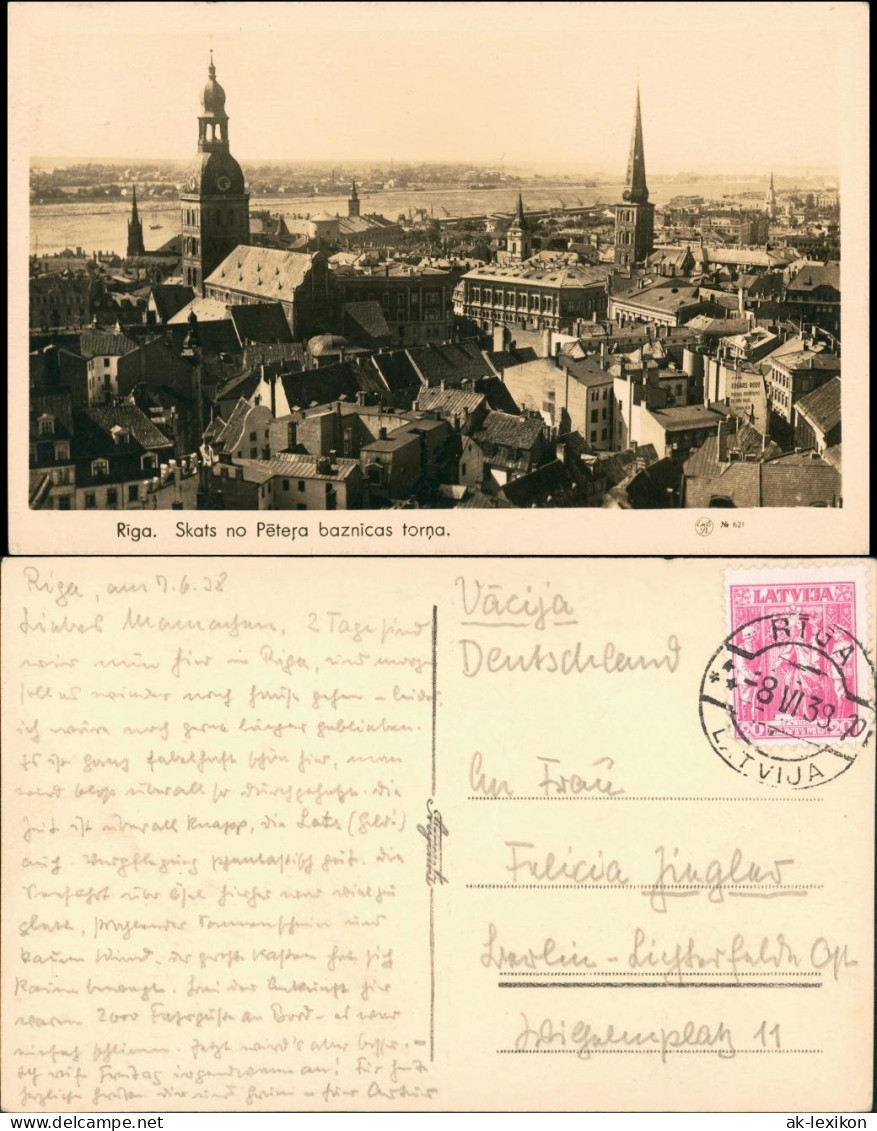 Postcard Riga Rīga Ри́га Totalansicht 1939 - Lettonie