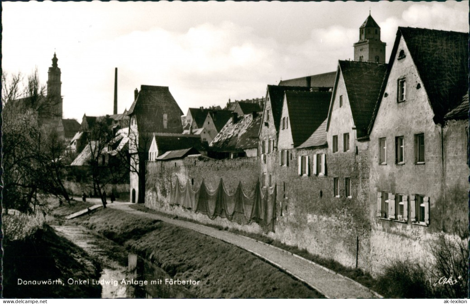 Ansichtskarte Donauwörth Onkel Ludwig Anlage Mit Färbertor 1960 - Donauwoerth