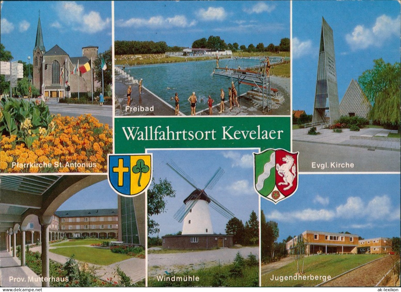 Kevelaer   Mutterhaus, Windmühle, Jugendherberge 1977  Stempel Kevelaer 4178 - Kevelaer