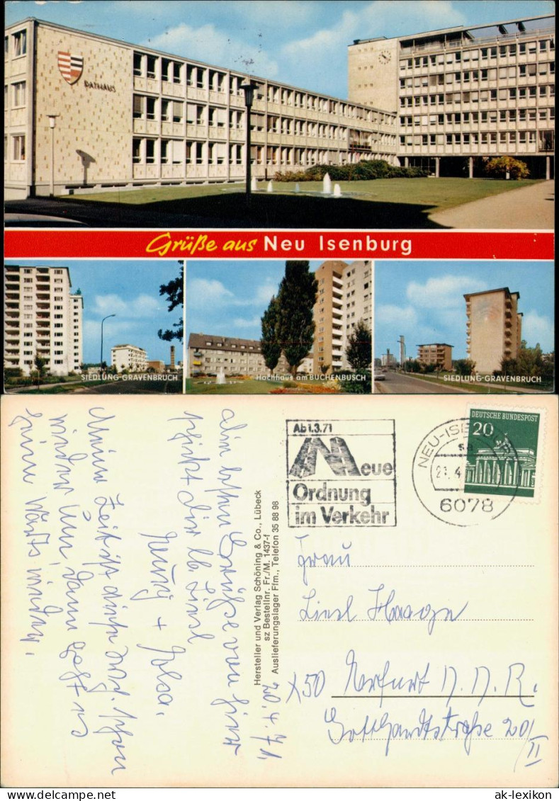 Neu-Isenburg Mehrbild-AK Mit Siedlung Gravenbruch, Rathaus Uvm. 1971 - Neu-Isenburg
