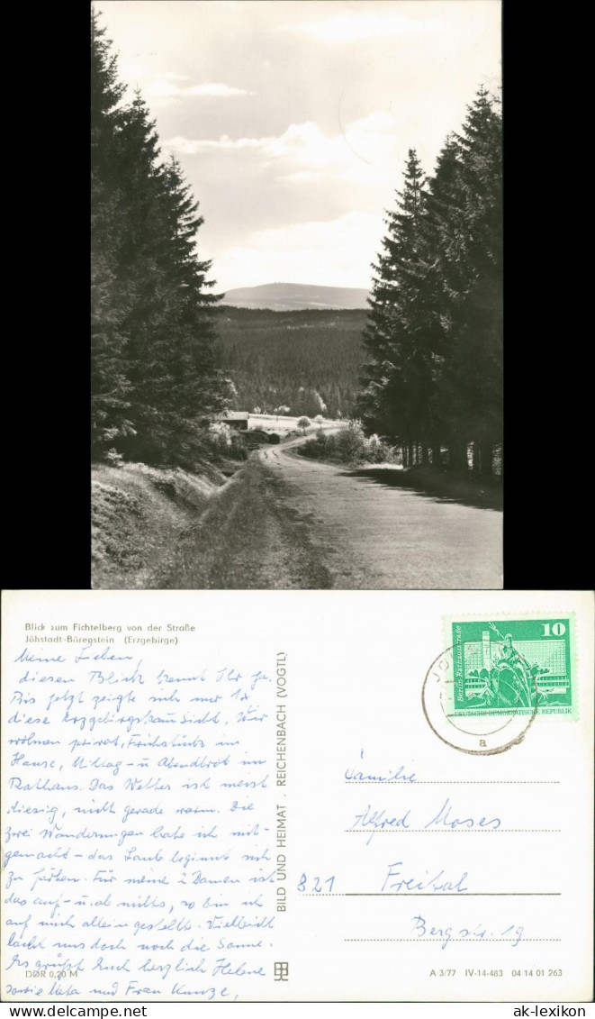 Ansichtskarte Jöhstadt (Erzgebirge) Fichtelberg Von Der Straße 1977 - Jöhstadt