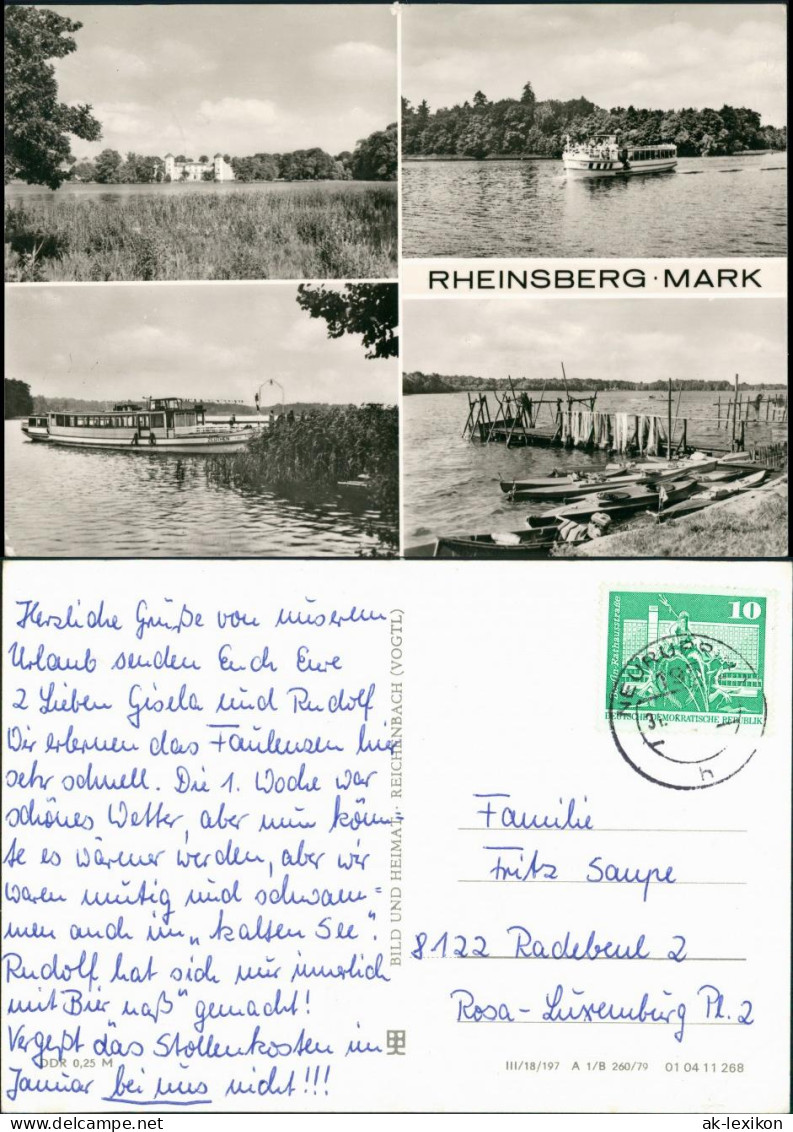 Rheinsberg DDR Mehrbild-AK See, Schiff Schiffe, Mark Brandenburg 1979 - Rheinsberg