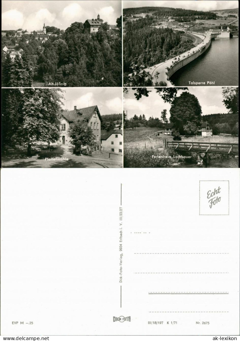 Ansichtskarte Pöhl Jößnitz, Pfaffenmühle, Ferienheim Lochbauer 1971 - Poehl