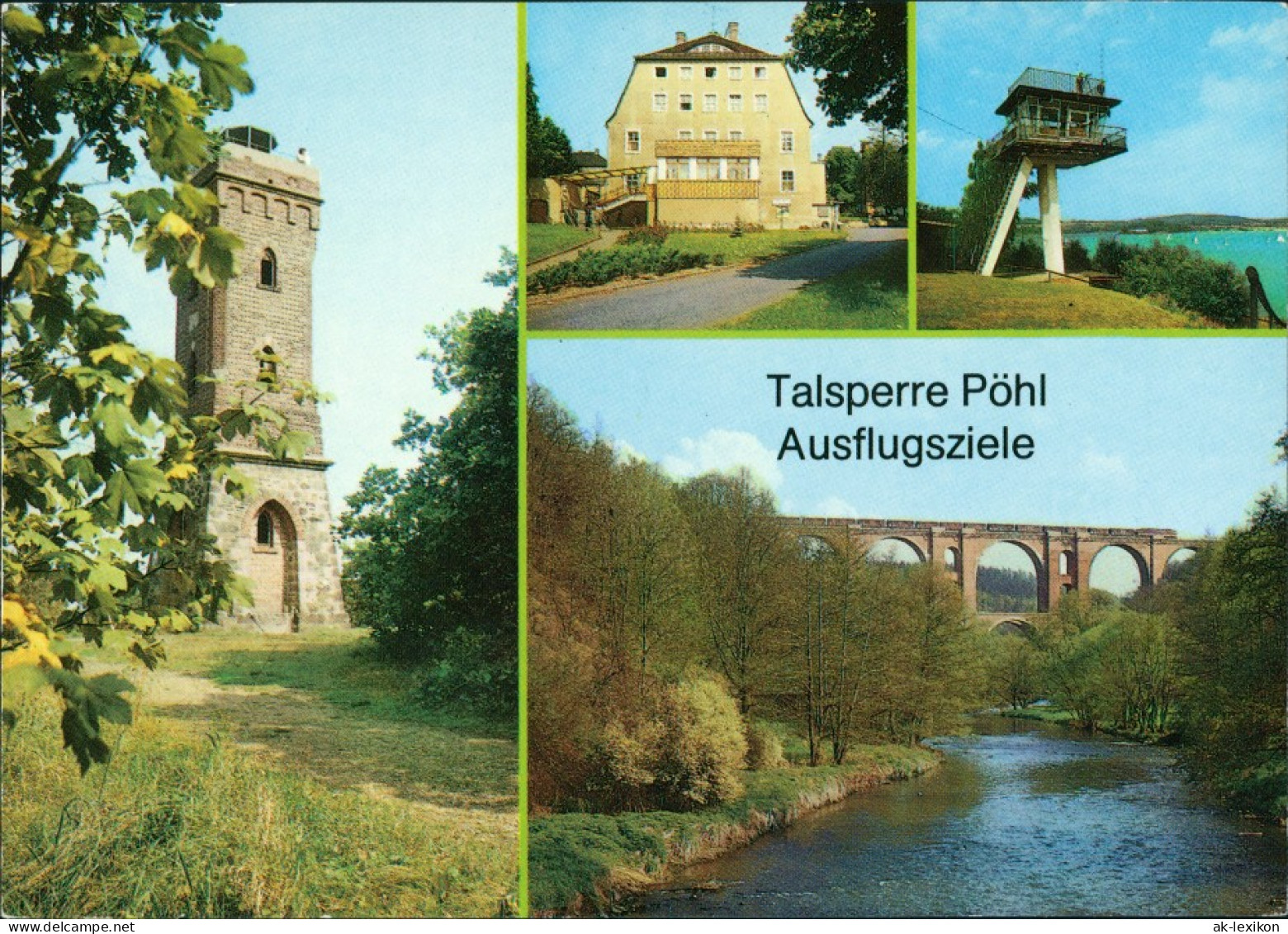 Pöhl Julius-Mosen-Turm, Thoßfell - Parkgaststätte, Rettungsturm   DDR  1988 - Pöhl