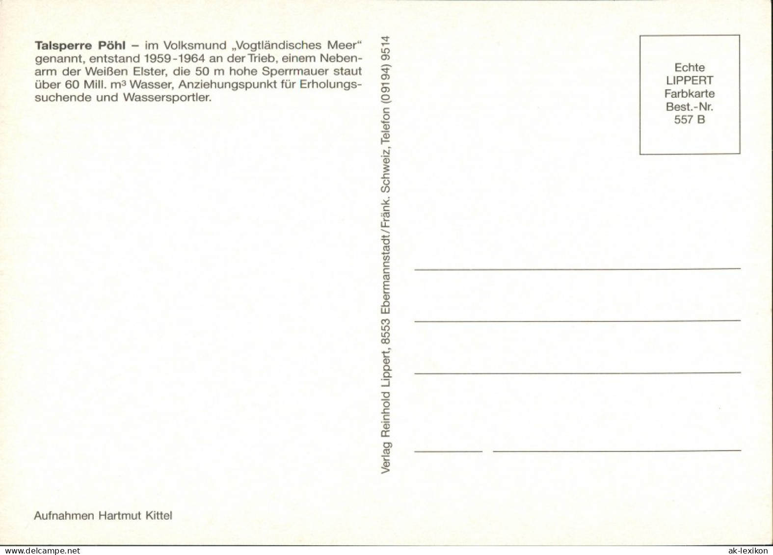 Ansichtskarte Pöhl Talsperre - Stausee 1992 - Pöhl