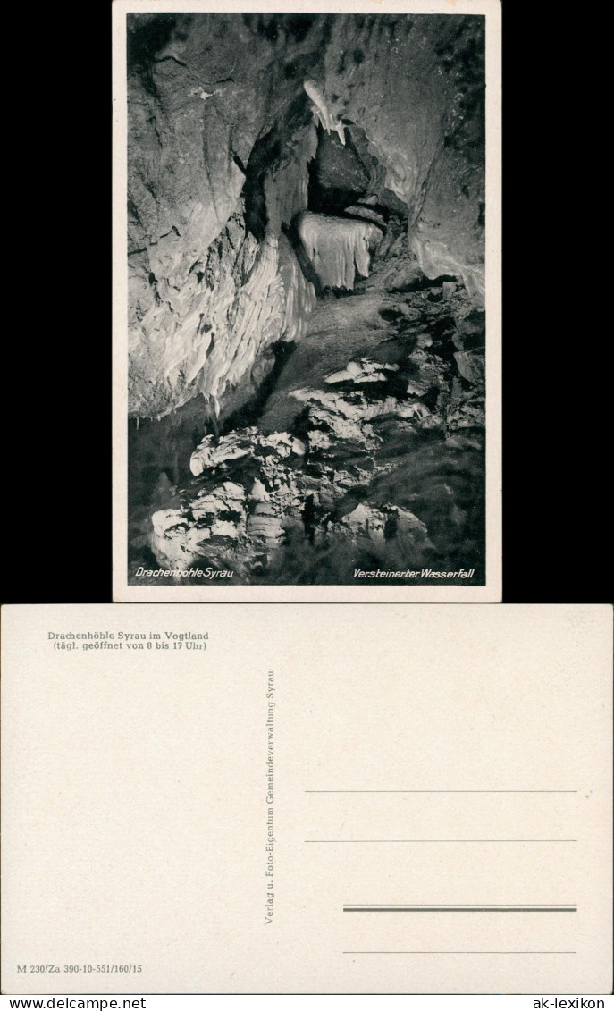 Ansichtskarte Syrau (Vogtland) Drachenhöhle - Versteinerte Wasserfall 1961 - Syrau (Vogtland)