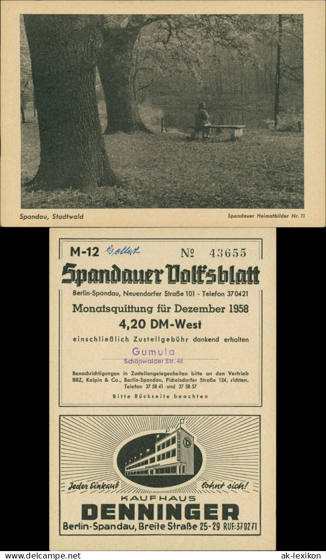 Spandau-Berlin Stadtwald Heimatbild Nr. 11 Spandauer Volksblatt (  1958 - Spandau