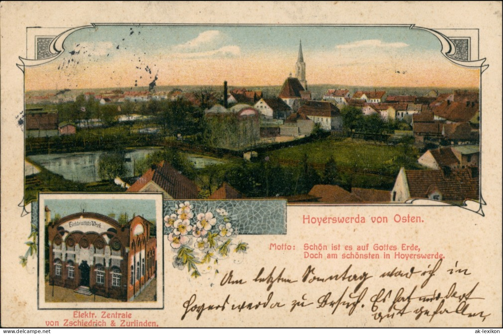 Hoyerswerda  Stadt Von Osten, Elektrische Zentrale 2 Bild Oberlausitz 1915 - Hoyerswerda