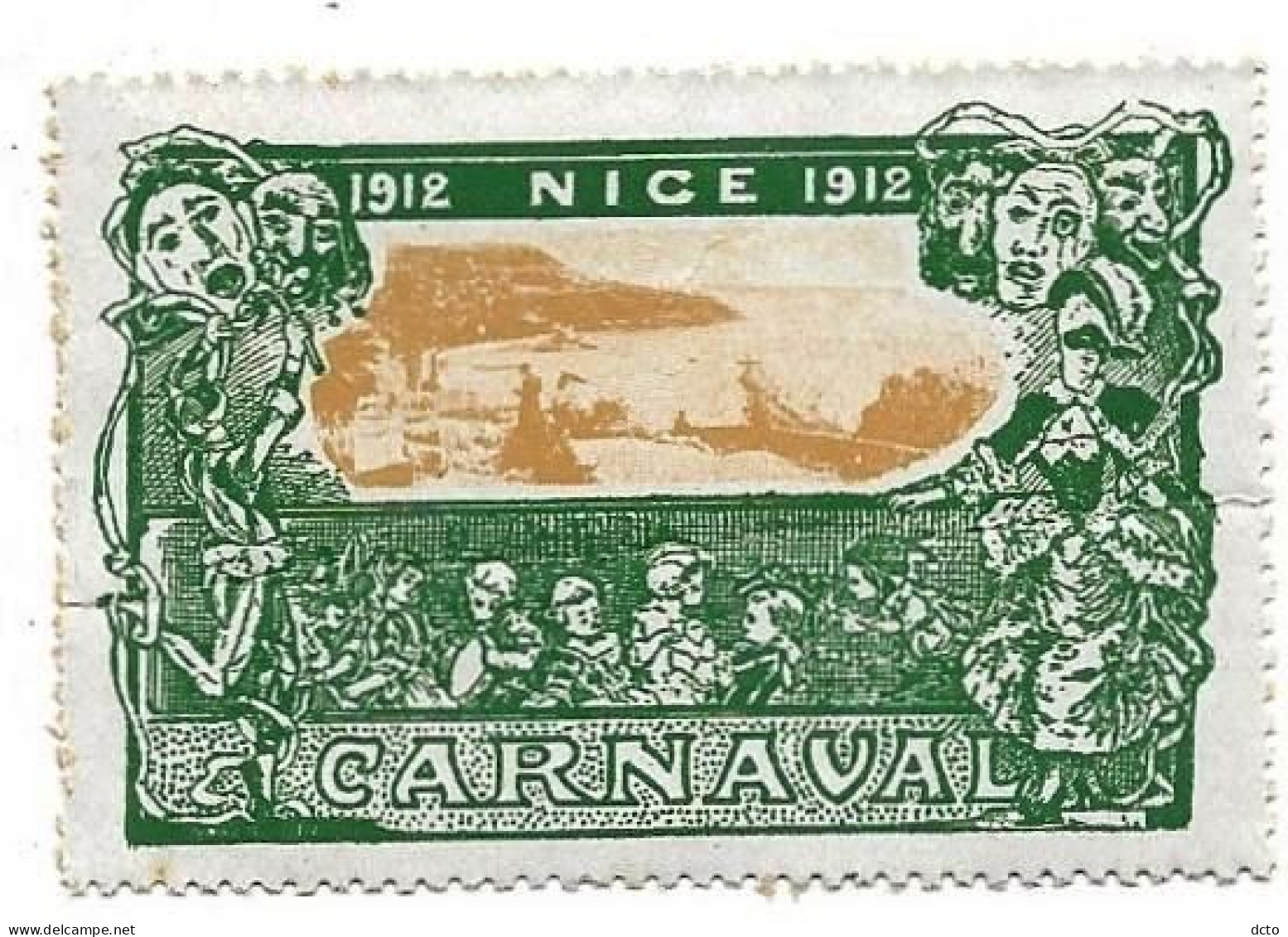 7 Vignettes NICE Carnaval 1912 En 3 Bandes De 2 + 1, Variation De Couleurs - Tourism (Labels)