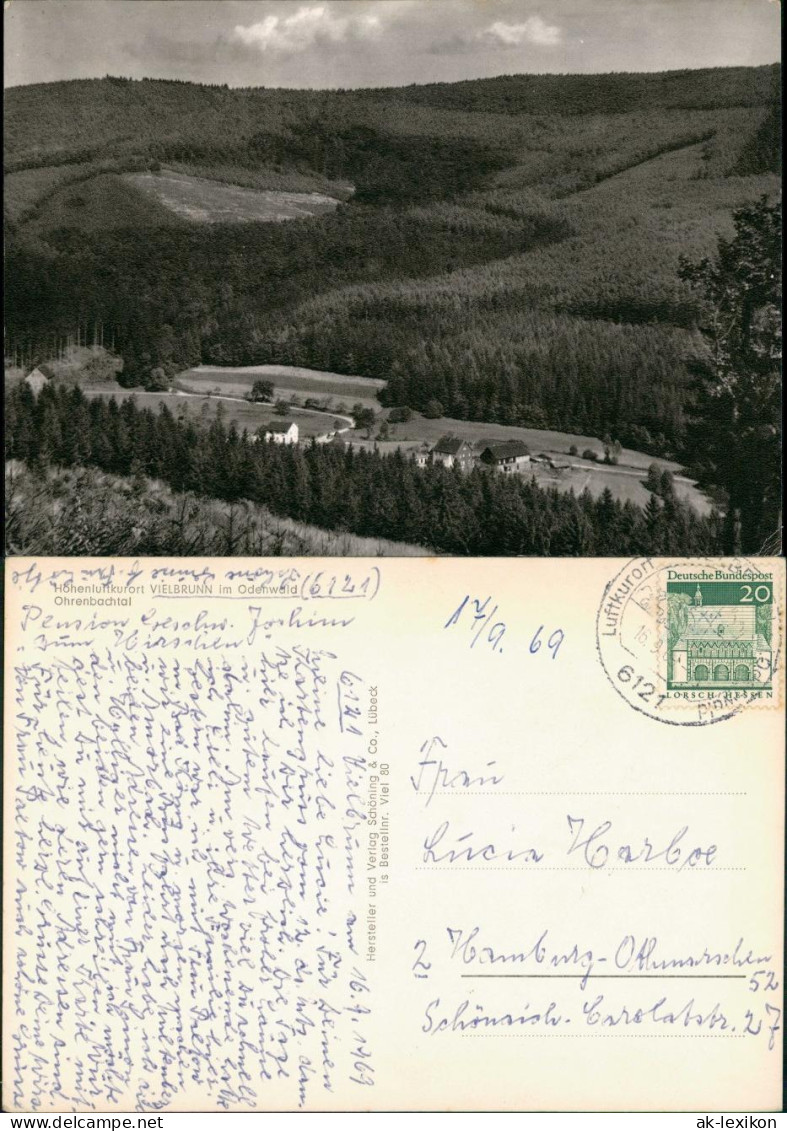 Ansichtskarte Vielbrunn-Michelstadt Umland-Ansicht Ohrenbachtal Odenwald 1969 - Michelstadt