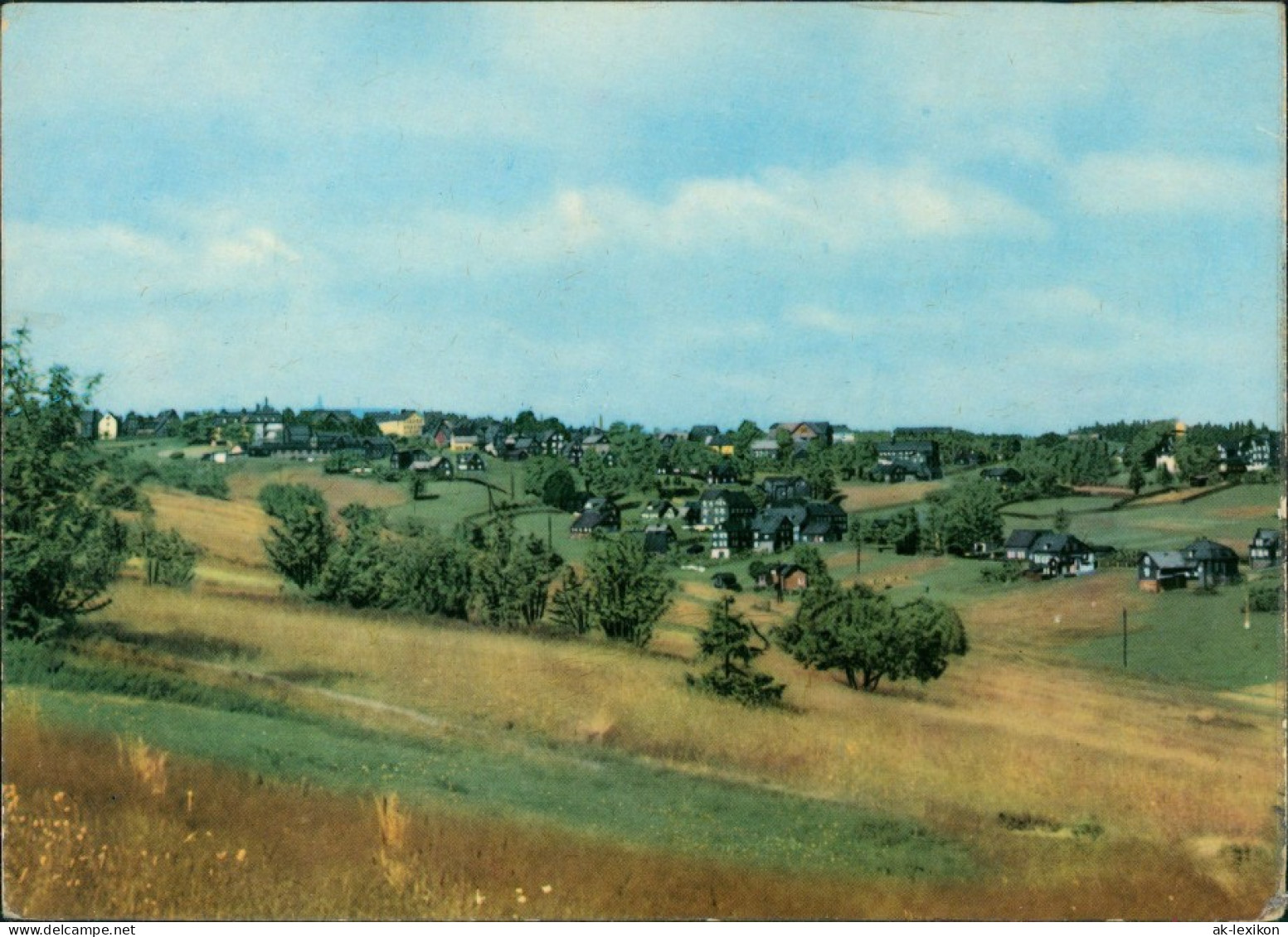 Neuhaus Am Rennweg Panorama-Ansicht Ort Fernansicht DDR Postkarte 1964 - Neuhaus