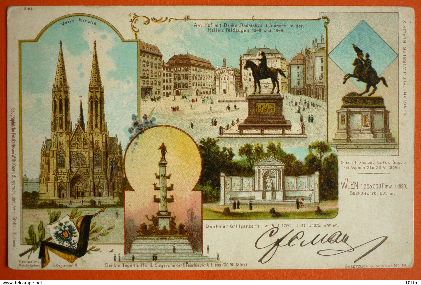 AUSTRIA - WIEN, OLD LITHO - Wien Mitte