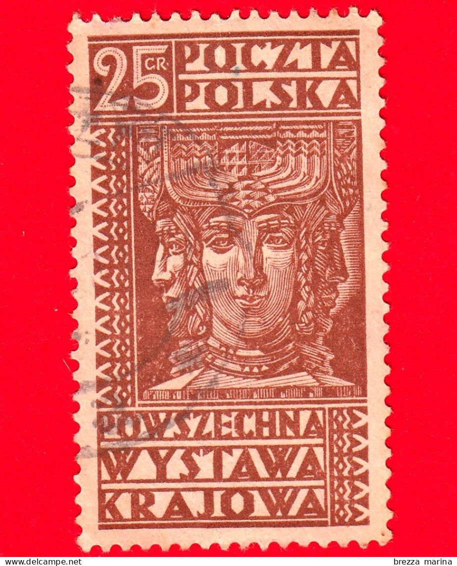 POLONIA - Usato - 1928 - Swiatowid, Antica Divinità Slava - Fiera Agricola Di Poznan - 25 Gr - Gebraucht