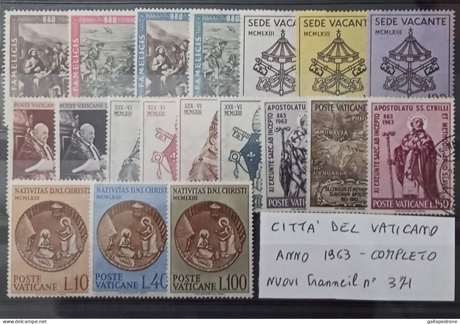 1963-1964 Vaticano, Annate Complete Di 48 Valori, Nuovi Tranne N. 371 - Nuevos