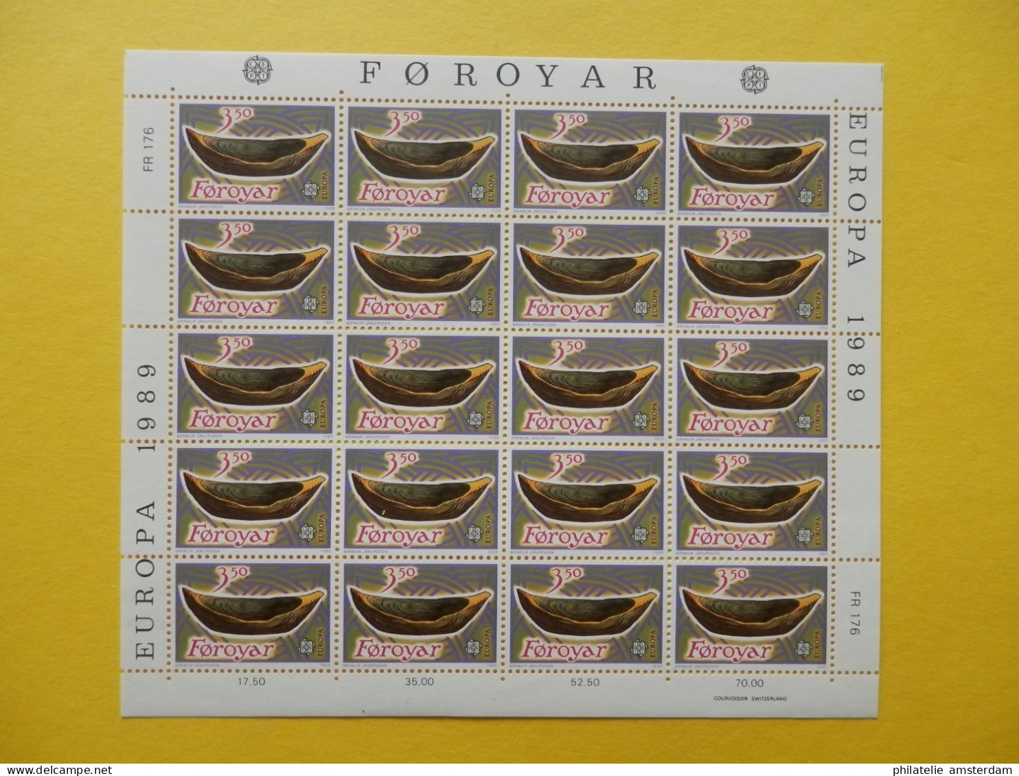 Faroes 1989, FULL SHEETS / EUROPA CEPT / CHILDREN'S GAMES: Mi 184-85, ** - 1989