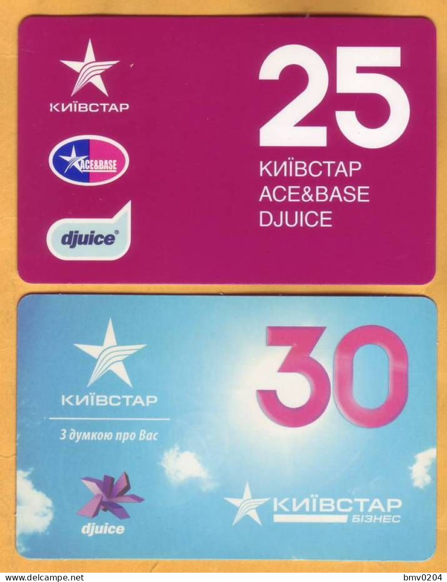 2008,2010 Ukraine  KYIVSTAR  Used 25,30 Telephone 2 Cards - Ucrania