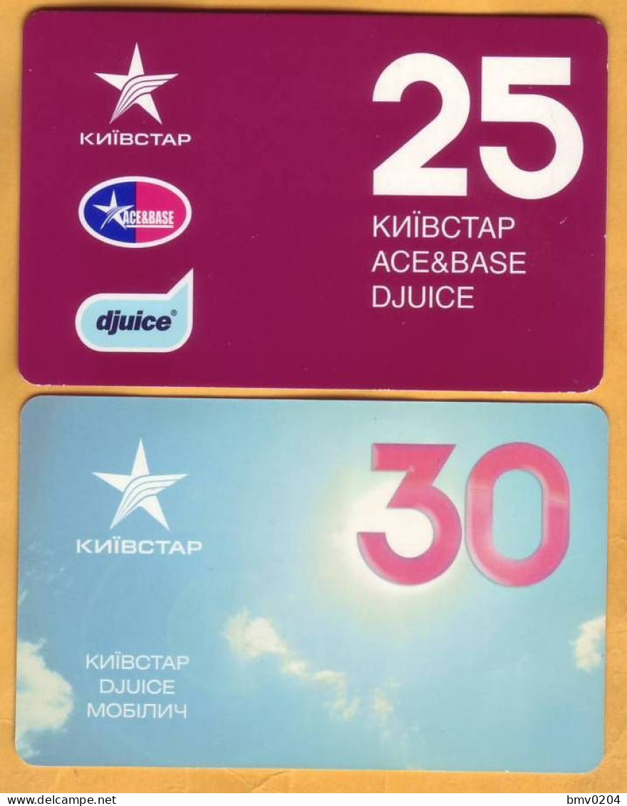 2008,2012 Ukraine  KYIVSTAR  Used 25,30 Telephone 2 Cards - Ucraina