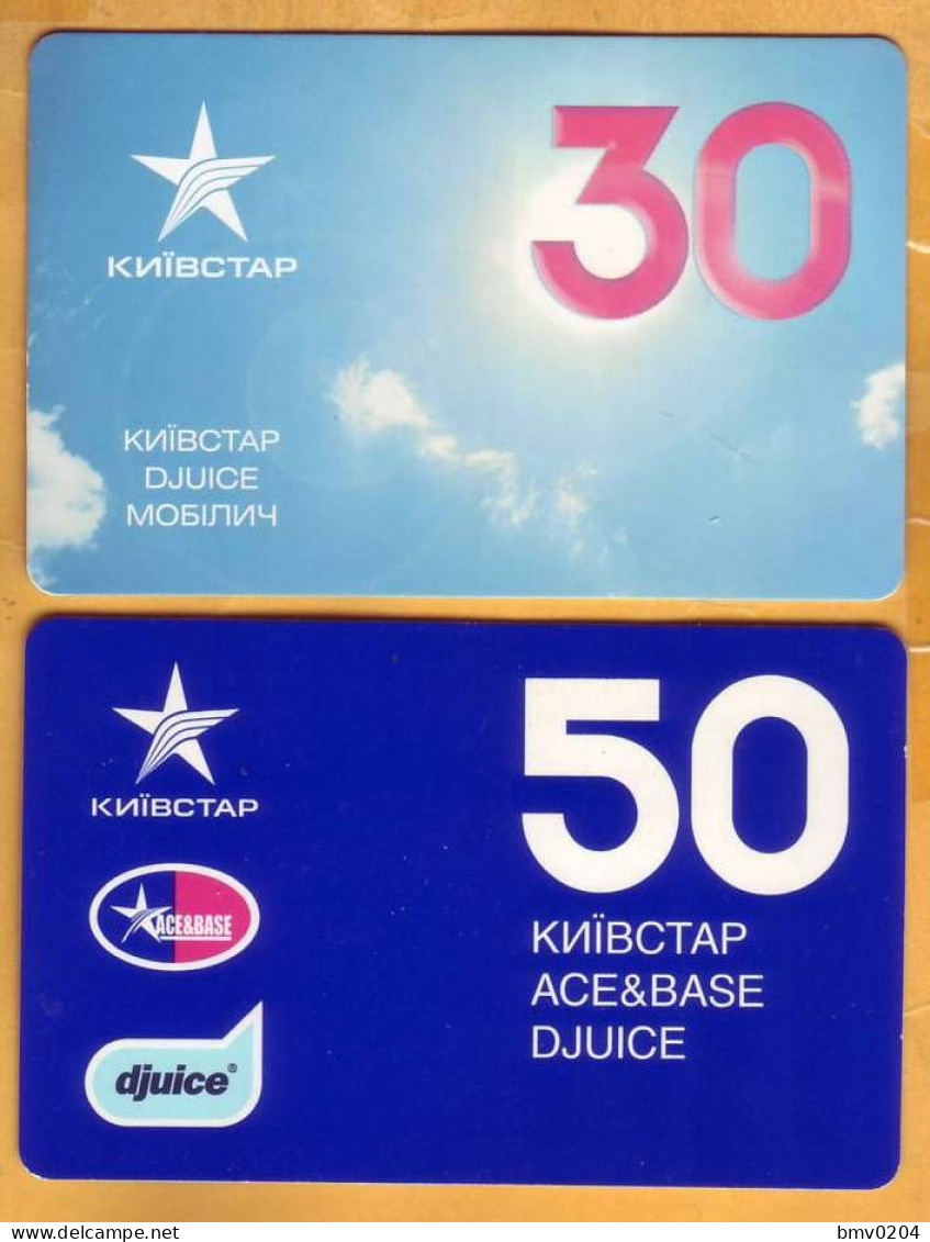 2008,2010 Ukraine  KYIVSTAR  Used 30,50 Telephone 2 Cards - Ucrania