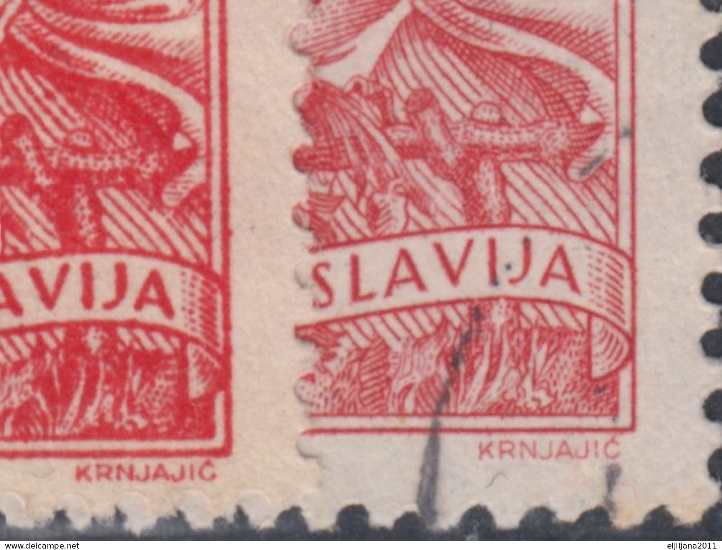 ⁕ Yugoslavia 1952 ⁕ Local economy Mi.723 ⁕ 51v used Type I. 15v & Type II, shades, some nice postmark & errors- see scan