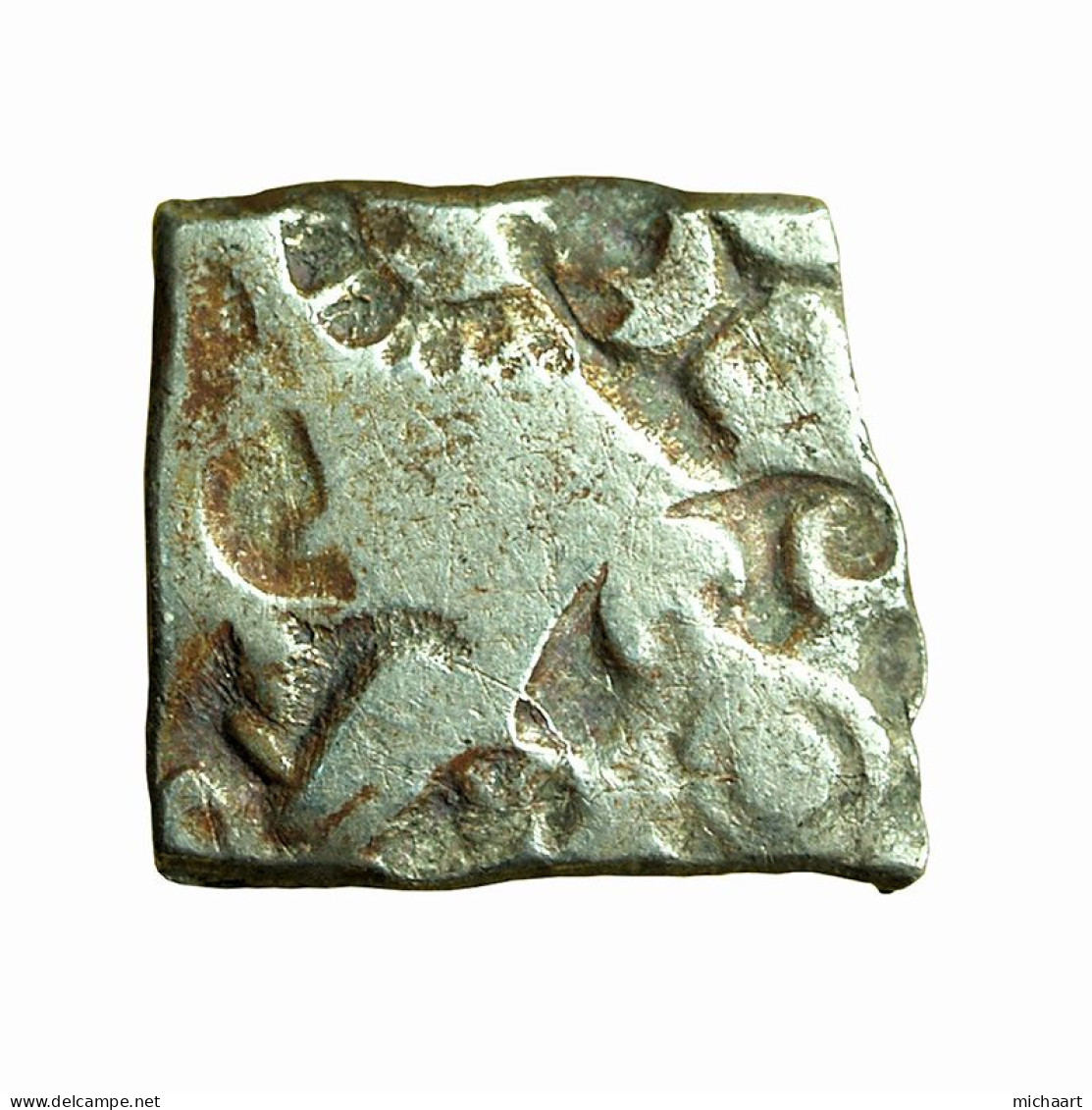 Ancient India Coin Mauryan Empire Karshapana Silver Punchmarks AE14mm 03821 - India