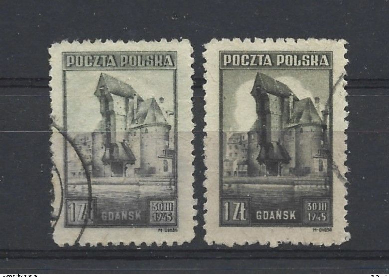 Poland 1945 Gdansk Monument 2 Different Colors Y.T. 450 (0) - Gebraucht