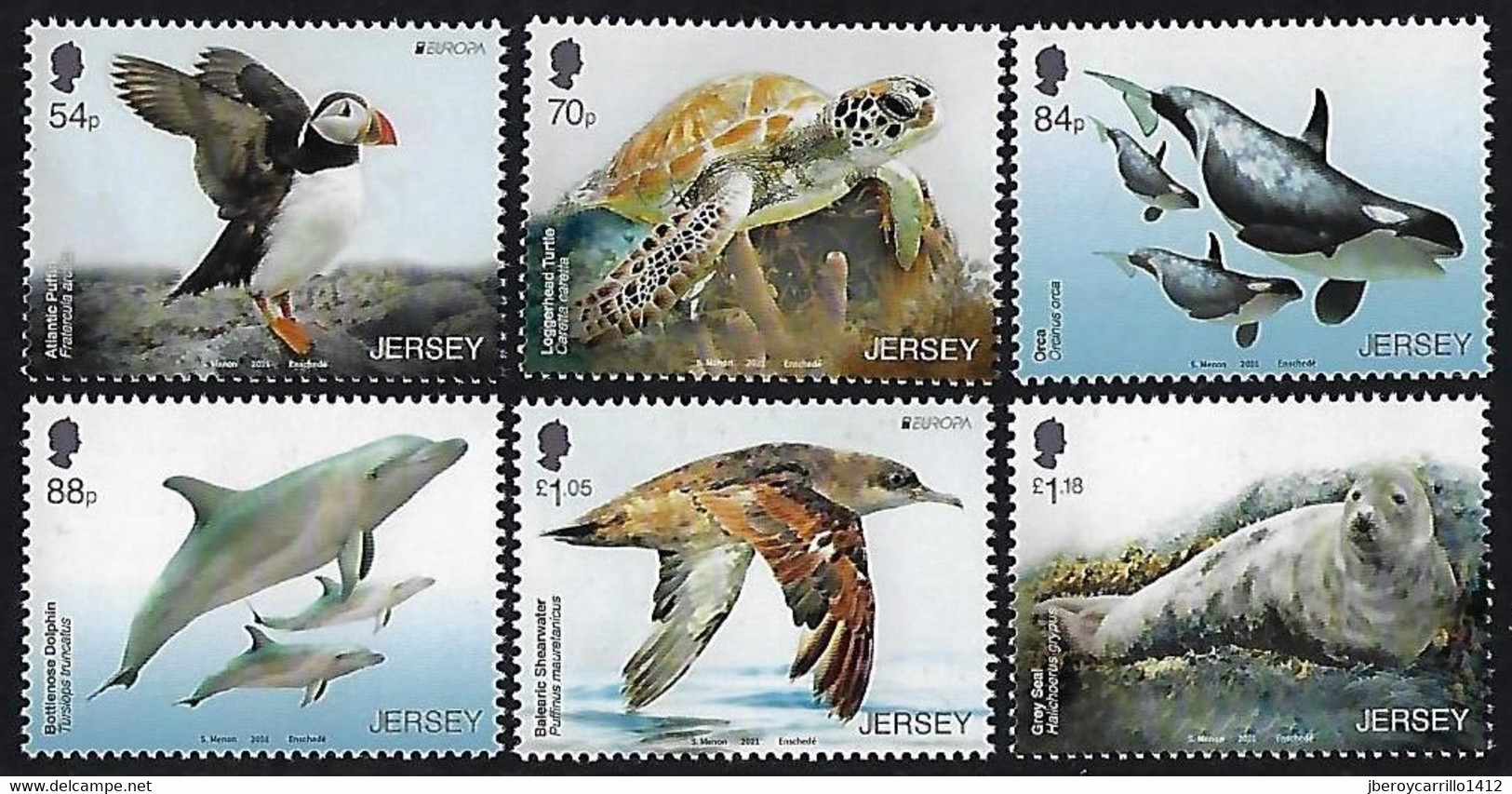 JERSEY  -EUROPA 2021 -" FAUNA NACIONAL EN PELIGRO - ENDANGERED NATIONAL WILDLIFE"- SERIE COMPLETA De 6 V. - N - 2020