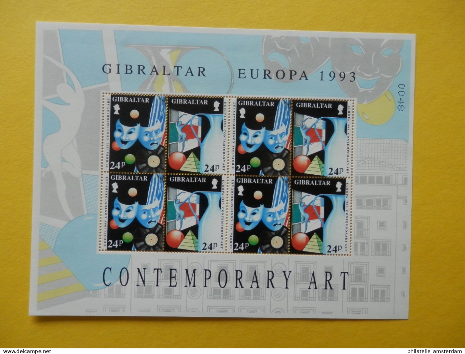 Gibraltar 1993, FULL SHEETS / EUROPA /ARTS: Mi 654-57, ** -KB - 1993
