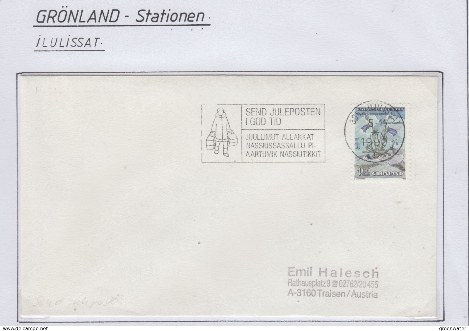 Greenland  Ilulissat Cover Ca 8.11.1992 (KG175) - Estaciones Científicas Y Estaciones Del Ártico A La Deriva