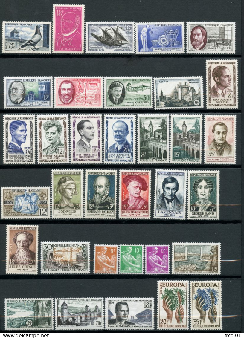 France, Yvert Année Complète 1957** Luxe, 1091/1141, 52 Timbres , MNH - 1950-1959