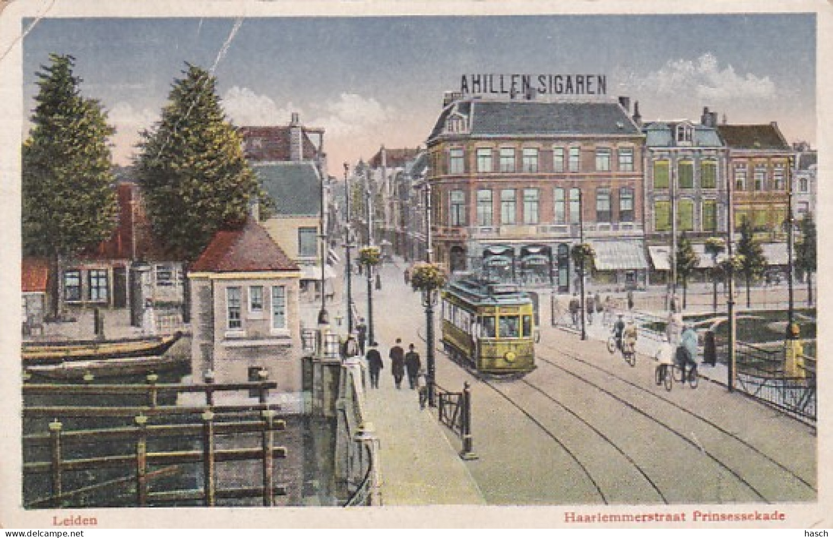 485332Leiden, Haarlemmerstraat Prinsessekade. 1918. (Diverse Vouwen)  - Leiden