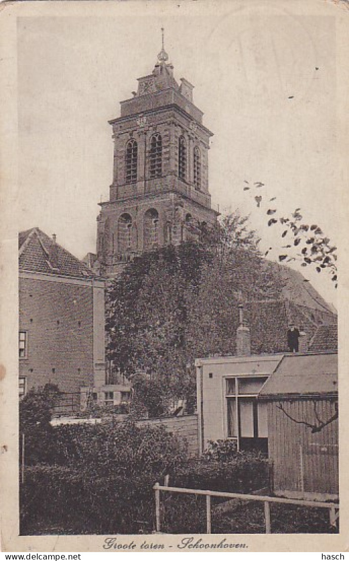 485335Schoonhoven, Groote Toren. 1918. (Zie Hoeken)  - Schoonhoven