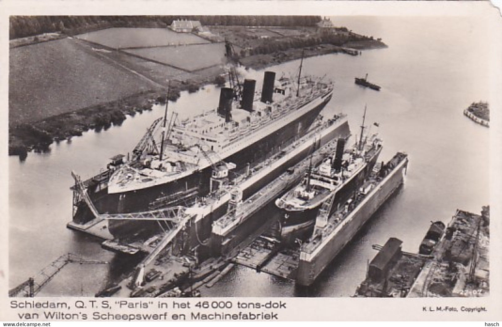 485378Schiedam, Q. T. S.  ,,Paris'' In Wilton’s Drydock. (Zie Rechtsboven)  - Schiedam