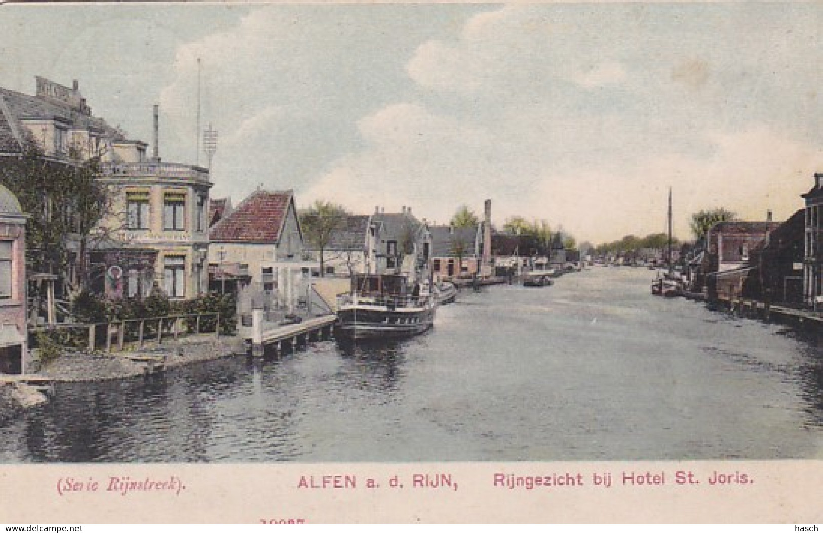 485379Alfen A. D. Rijn, Rijngezicht Bij Hotel St. Joris. 1909.   - Alphen A/d Rijn