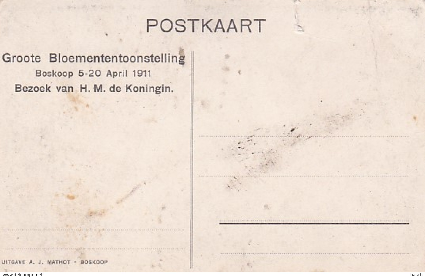 485392Boskoop, Groote Bloemententoonstelling 5 – 20 April 1911. (Diverse Vouwen)  - Boskoop