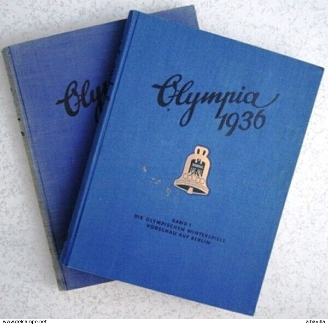 Germania 1936 Olimpiadi Invernali E Estive 2 Volumi Con Dedica Di Un'atleta - Gesigneerde Boeken