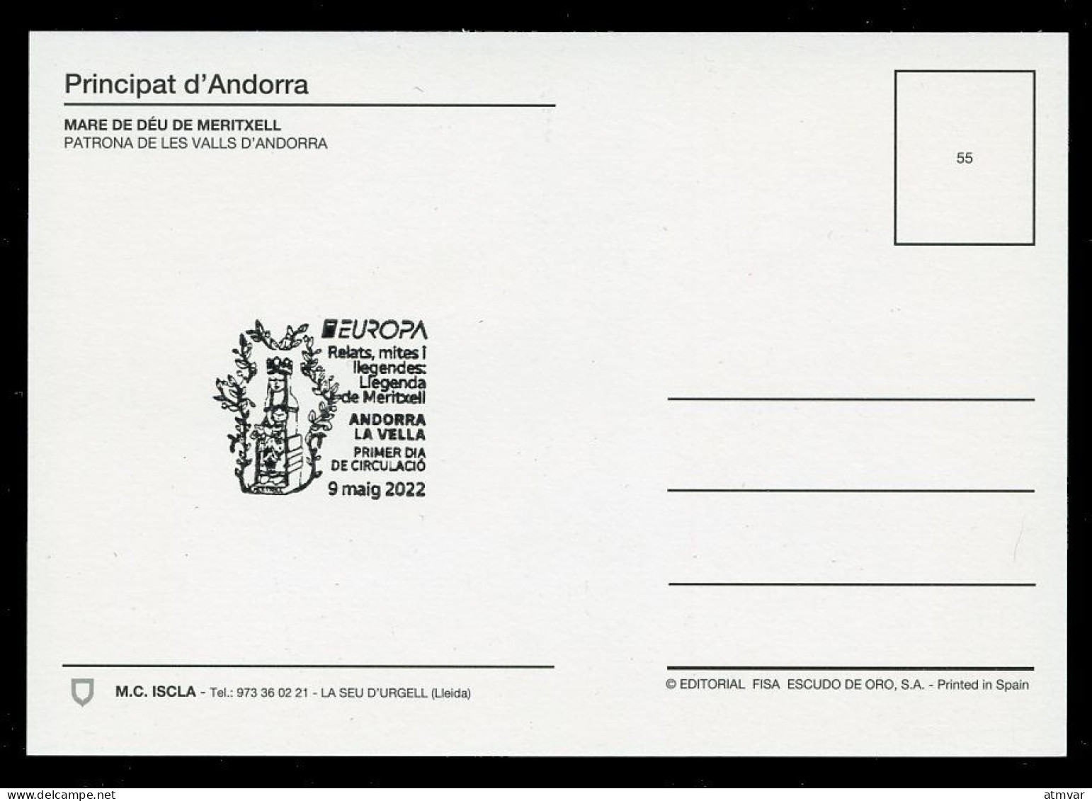 ANDORRA (2022) EUROPA - Llegenda De Meritxell, Mare De Déu, Virgin, Vierge, Virgen, Myths And Legends Carte Maximum Card - Other & Unclassified