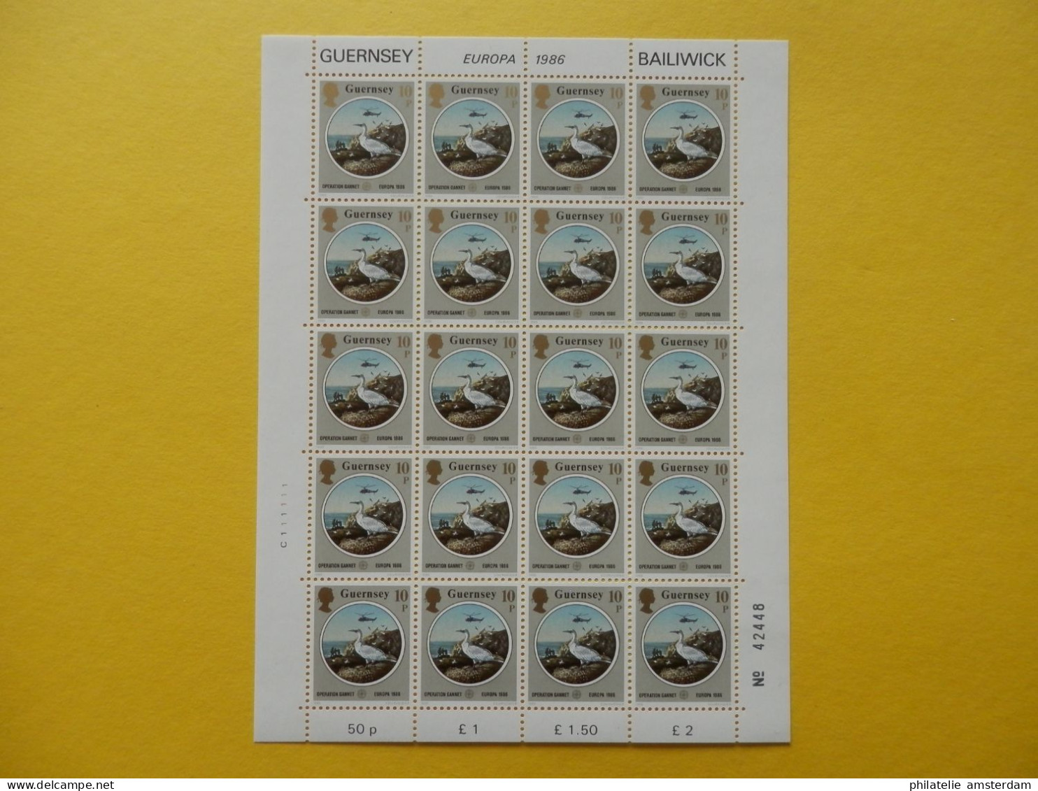 Guernsey 1986, FULL SHEETS / EUROPA CEPT: Mi 358-60, ** - 1986