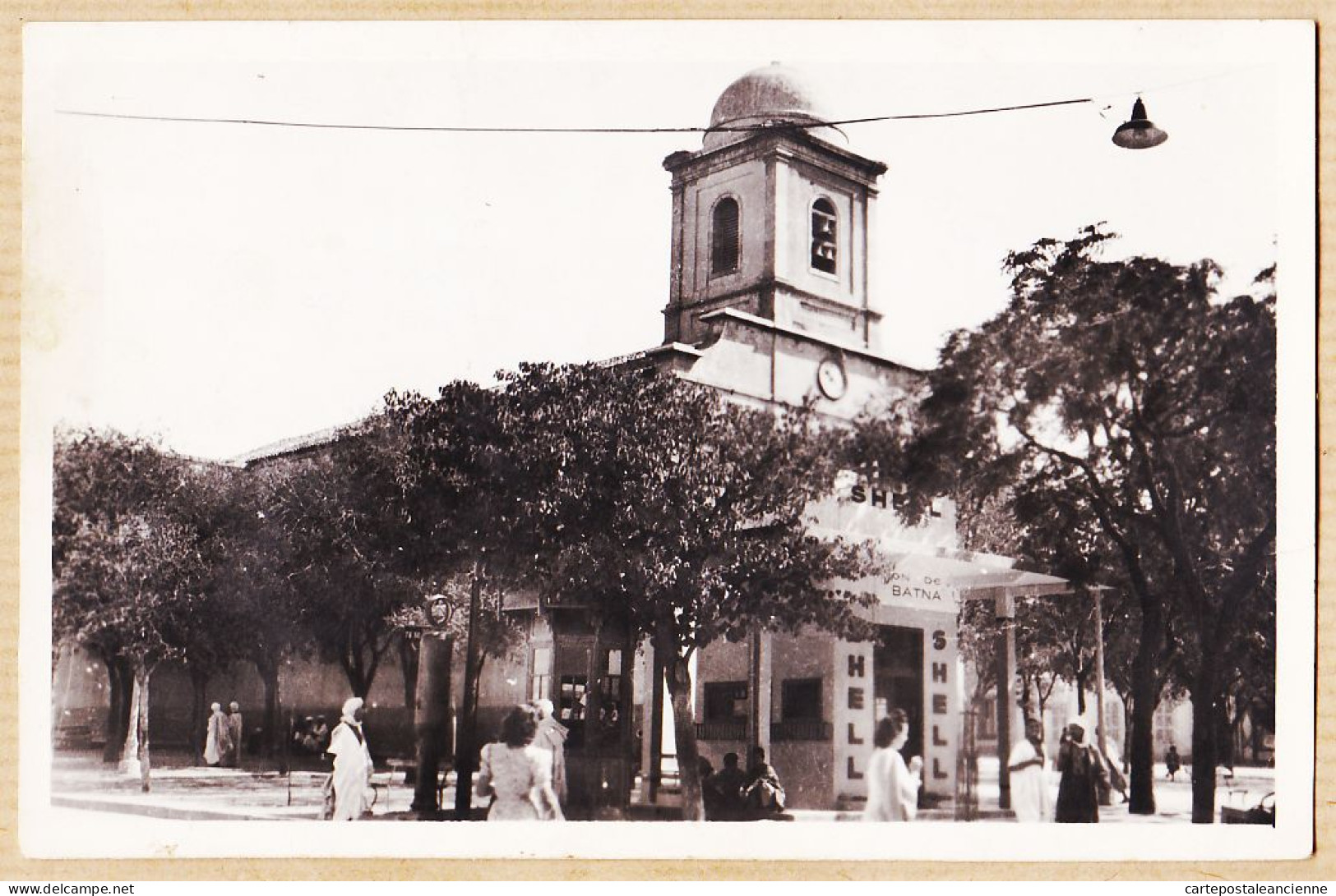 36378 / ⭐ Peu Commun BATNA Algérie Station-Service Essence SHELL Place De L' Eglise 1951 Photo Bromure SIRECKY Oran 4 - Batna