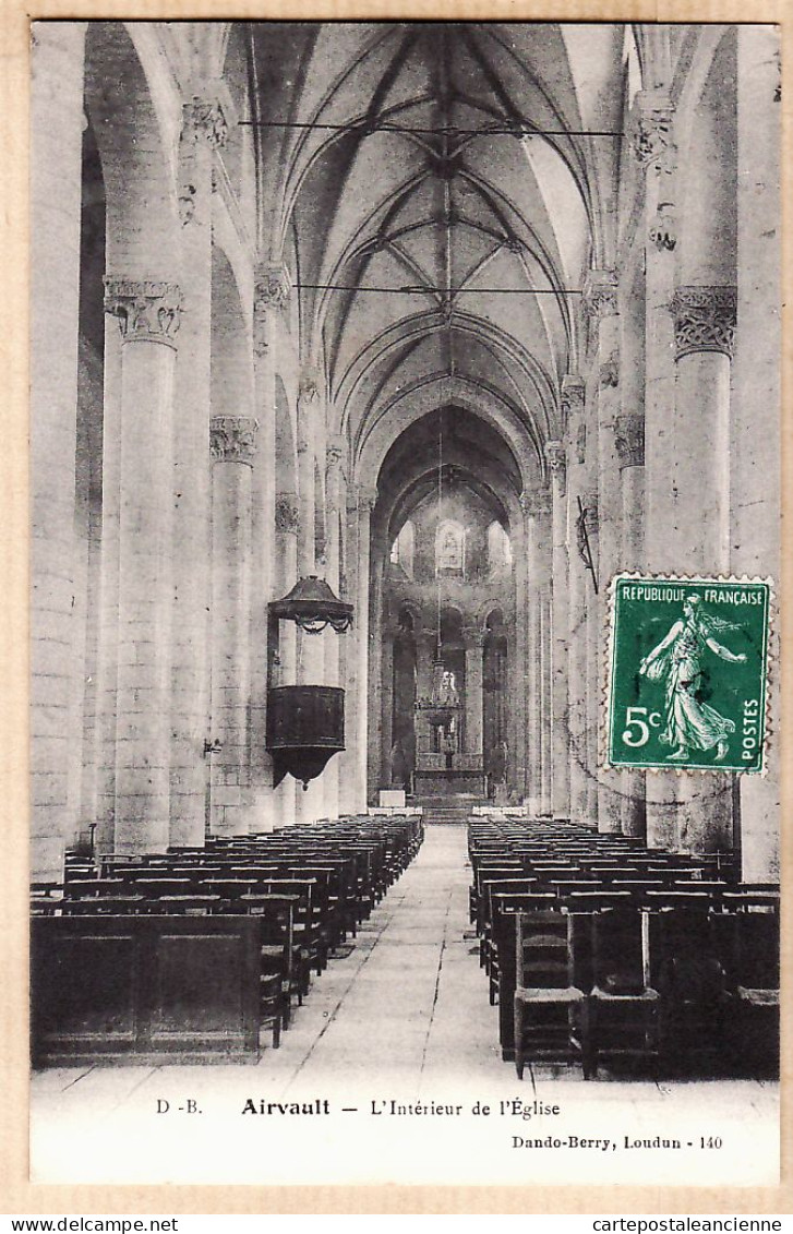 36122 / ⭐ ◉ AIRVAULT Deux-Sèvres L'Intérieur De L' Eglise 1905s à JEUNIE Rue Croix-Verte Saumur DANDO-BERRY 302 - Airvault