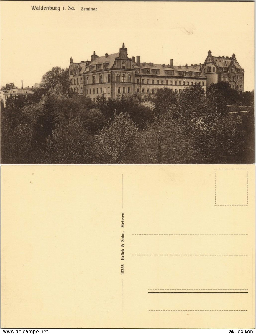 Ansichtskarte Waldenburg (Sachsen) Seminar 1913 - Waldenburg (Sachsen)