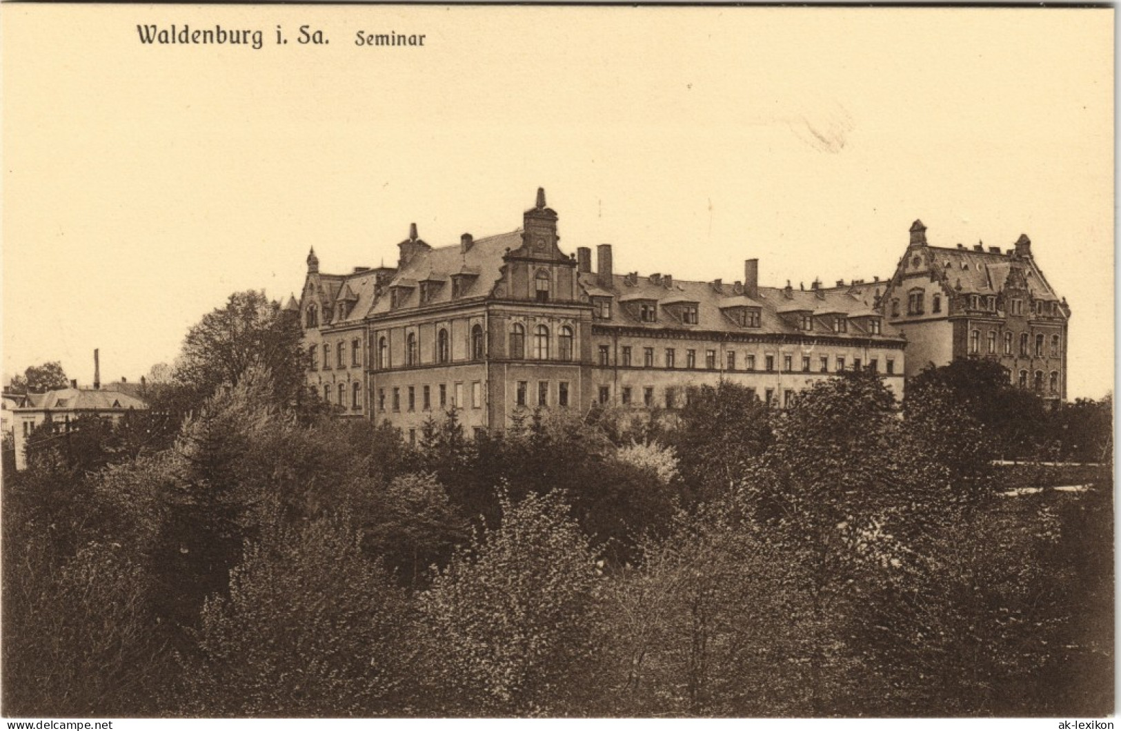 Ansichtskarte Waldenburg (Sachsen) Seminar 1913 - Waldenburg (Sachsen)