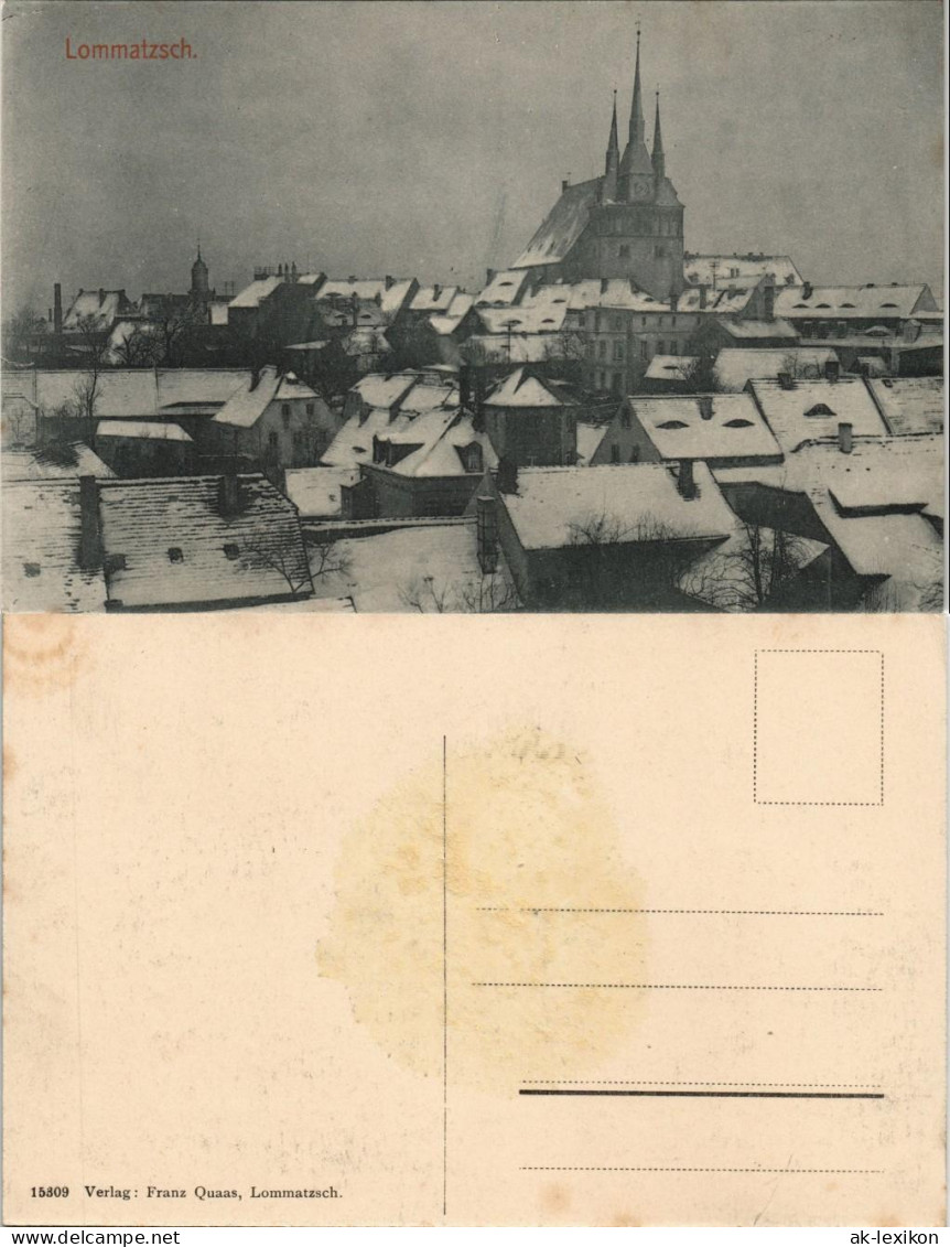 Ansichtskarte Lommatzsch Blick über Die Stadt Im Winter 1913 - Lommatzsch