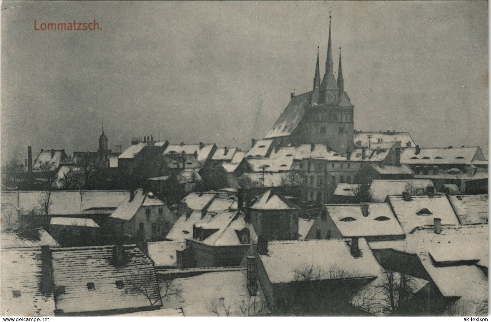 Ansichtskarte Lommatzsch Blick über Die Stadt Im Winter 1913 - Lommatzsch