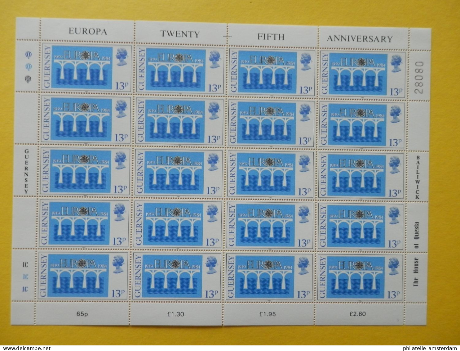 Guernsey 1984, FULL SHEETS / EUROPA CEPT: Mi 286-87, ** - 1984