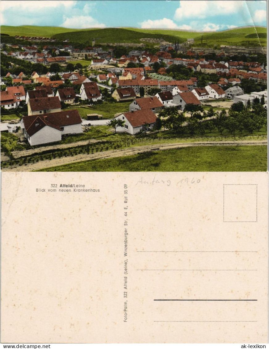 Ansichtskarte Alfeld (Leine) Panorama Blick Vom Neuen Krankenhaus 1960 - Alfeld