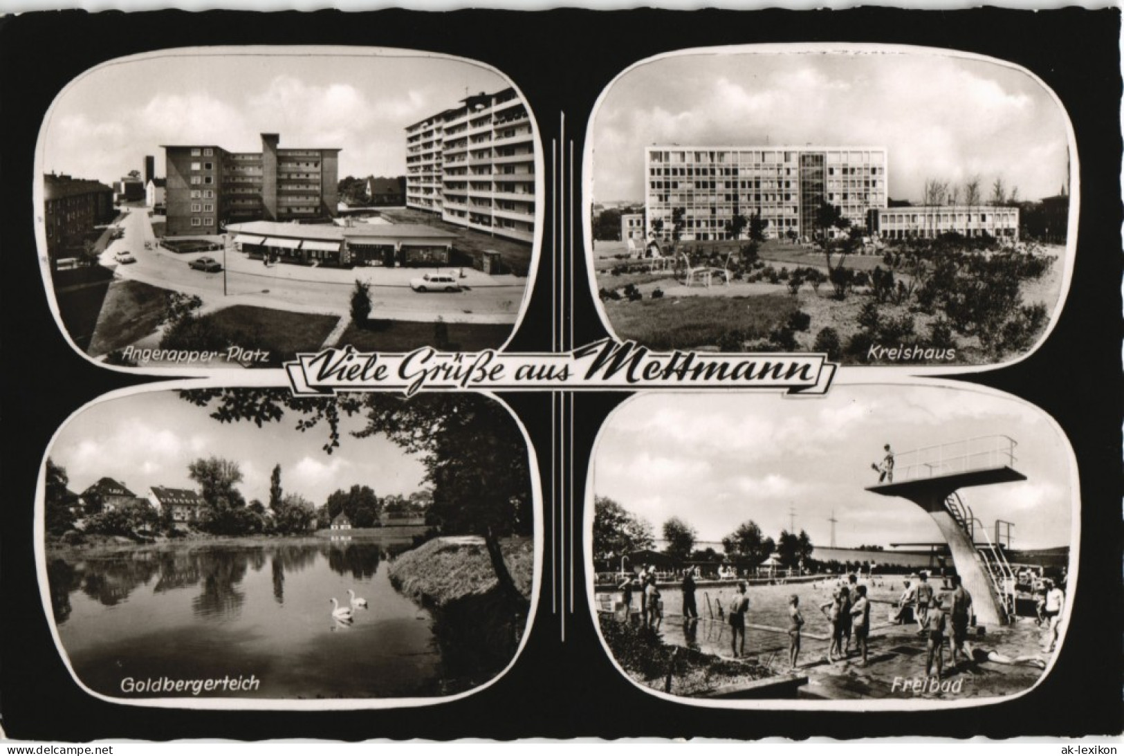 Mettmann Mehrbild-AK Mit Kreishaus, Freibad, Goldbergerteich 1967 - Mettmann